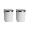 Stainless Steel Coffee Cup - WHITE- Set of 2