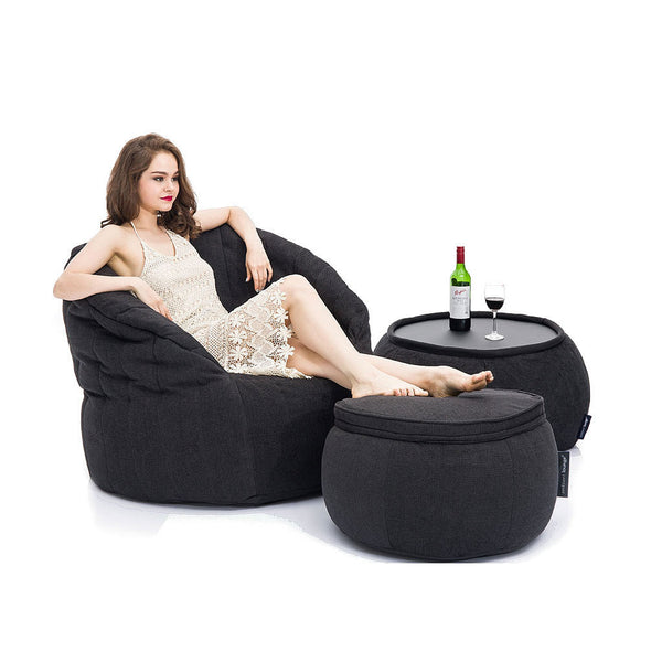 black designer sofa set bean bag by Ambient Lounge 