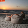 cream butterfly Sunbrella fabric bean bag by Ambient Lounge