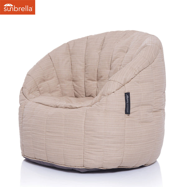 cream butterfly Sunbrella fabric bean bag by Ambient Lounge