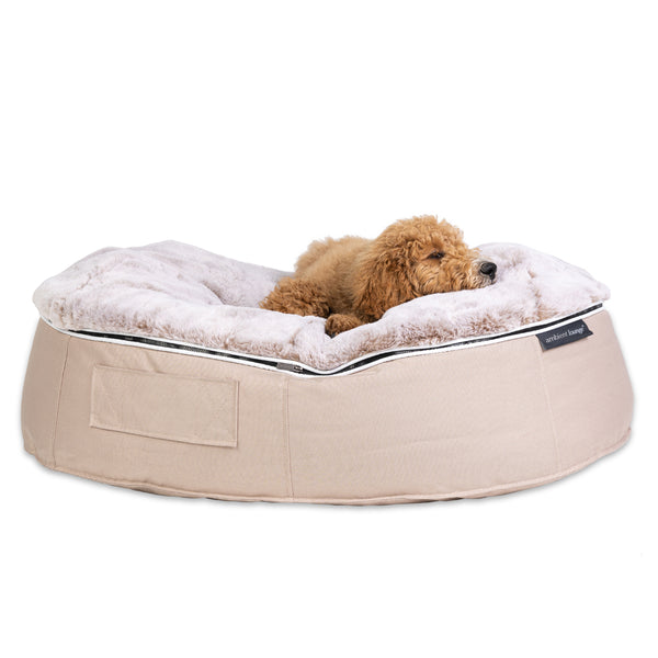 (L) Premium Indoor/Outdoor Dog Bed (Cappuccino)