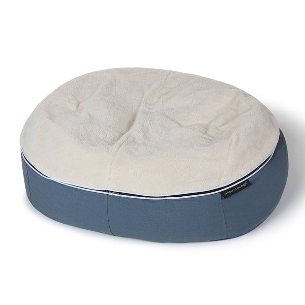 (L) Premium Indoor/Outdoor Dog Bed (Blue Dream Organic Cotton)