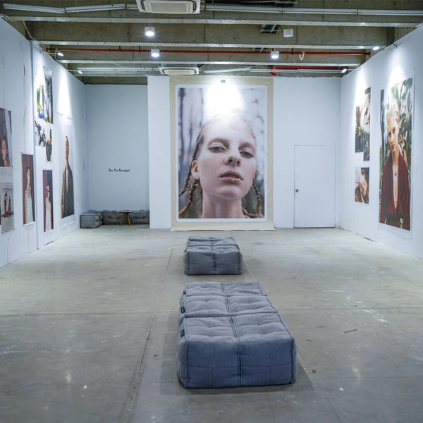 Footstool Beanbag Grey Interior Fabric Ambient Lounge