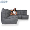 Mod 4 L Sofa - Titanium Weave (Indoor/Outdoor)