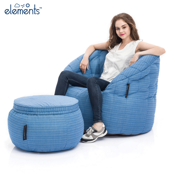blue wing ottoman bean bag by Ambient Lounge