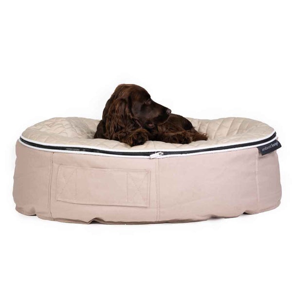 (M) Premium ThermoQuilt Dog Bed (Beige)