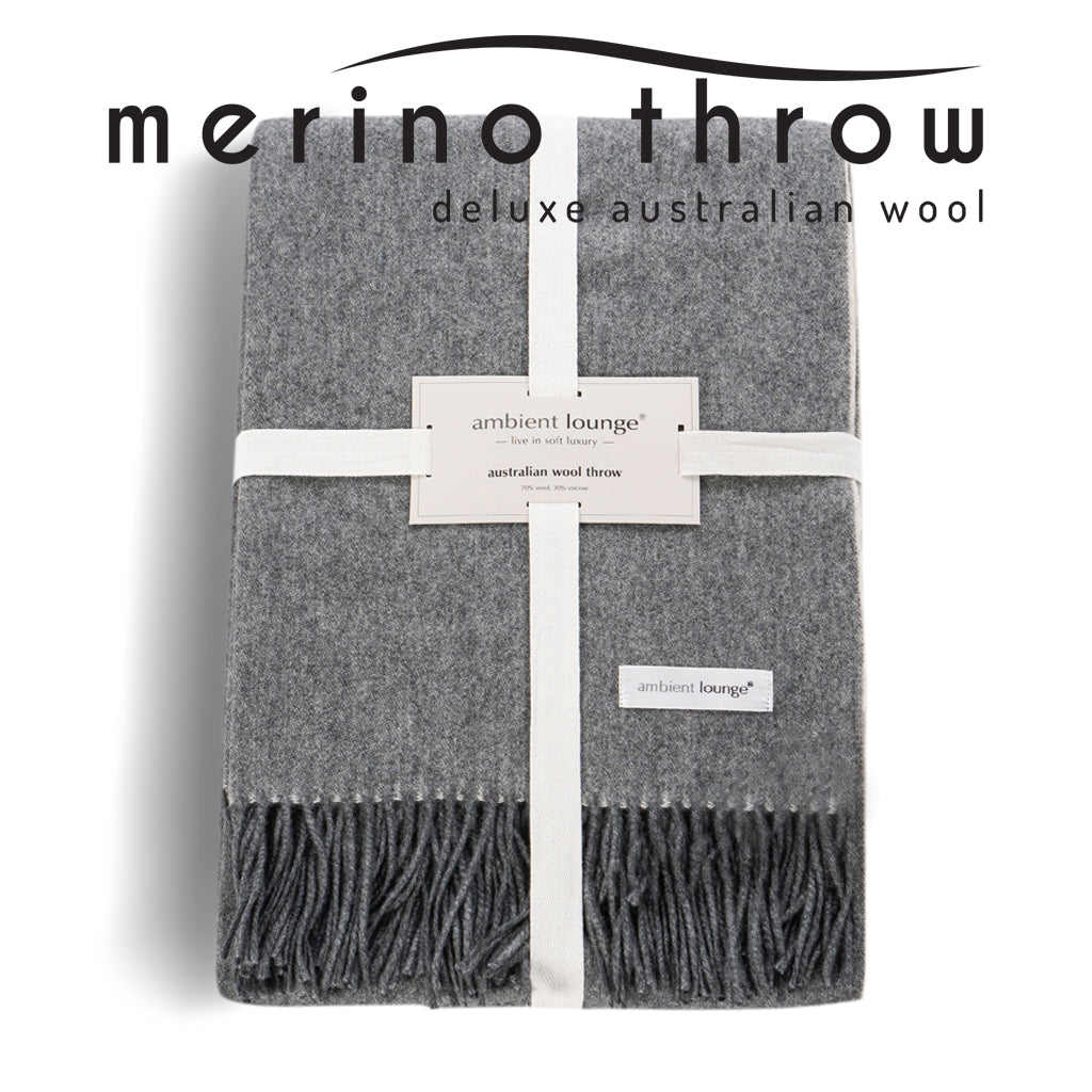 Throw - Australian Wool Throw - Deep Grey